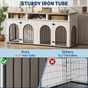 Garvee Double Dog Crate Furniture 71" Dog Kennel Furniture for 2 Medium Dogs, Heavy Duty Dogs Cage XL  with 3 Storage Shelves and 8 Adjustable Feet - 4 of 4