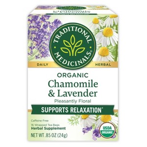Traditional Medicinals Organic Chamomile with Lavender Herbal Tea - 16ct - 1 of 4