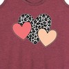 Women's - Instant Message - Snow Leopard Colored Hearts Graphic Racerback Tank - 2 of 4