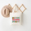 City Creek Prints Retro Teacher Checkered Canvas Tote Bag - 15x16 - Natural - 2 of 2