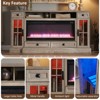 SinCiDo 70" Fireplace TV Stand for 80 Inch TV, Farmhouse TV Stand w/Door & Drawers - 4 of 4