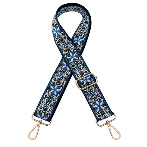 Wrapables Wide Adjustable Crossbody Handbag Strap, Women's Replacement Bag Strap for Purses, Blue Starflower - image 1 of 4