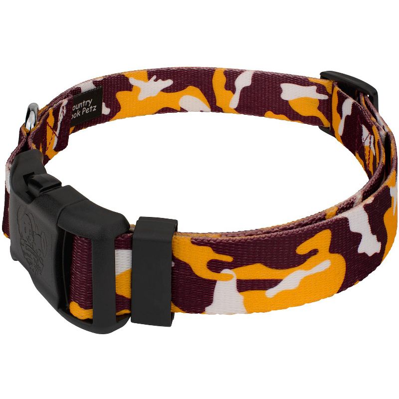 Country Brook Petz® Deluxe Burgundy and Gold Camo Dog Collar Limited Edition - Made in the U.S.A, 2 of 5