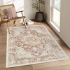 Lahome  Large Floral Border Contrast Short Pile Velvet Rectangular Indoor Area Rug - 2 of 4