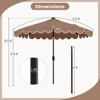 Costway 9.3 FT Solar Patio Umbrella Outdoor Market Sunshade with 24 LED Lights,Ruffles Beige/Brown/Red/Gray/Turquoise - 3 of 4