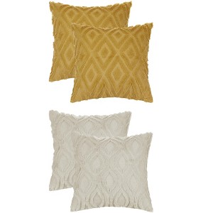 Unique Bargains Patterned Soft Shaggy Plush Faux Fur Throw Pillow Covers Set 4 Pcs - 1 of 4