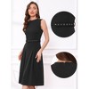 INSPIRE CHIC Women's Sleeveless Crew Neck High Waist A-Line Midi Office Dresses - 2 of 4