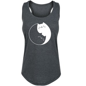 Women's - Instant Message - Yin Yang Cat Graphic Racerback Tank - 1 of 4