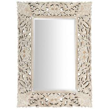 Mark & Day Mayer 30" x 42" Traditional White Decorative Wall Mirrors
