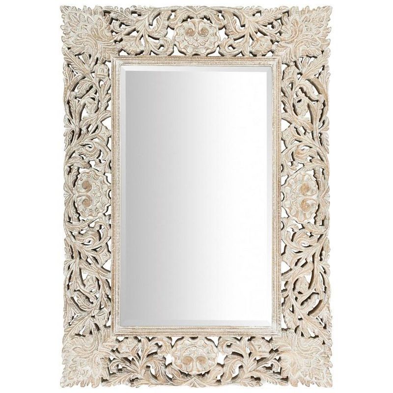 Mark & Day Mayer 30" x 42" Traditional White Decorative Wall Mirrors, 1 of 6