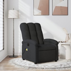 vidaXL Black Fabric Massage Recliner Chair - Manual Recline With Vibration Massage, Cozy Padded Seat & Side Pocket, Home/Lounge - 1 of 4