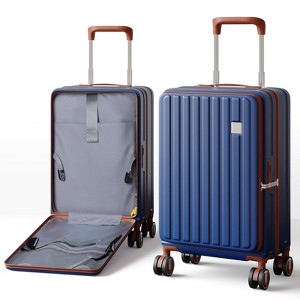 HONGGE 20" Carry-On Luggage 100% PC Hardshell Suitcase with Front Laptop Pocket, 360° Spinner Wheels & TSA Lock - 1 of 4