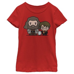 Girl's Harry Potter Hagrid & Hedwig Kawaii Cuties T-Shirt - 1 of 4