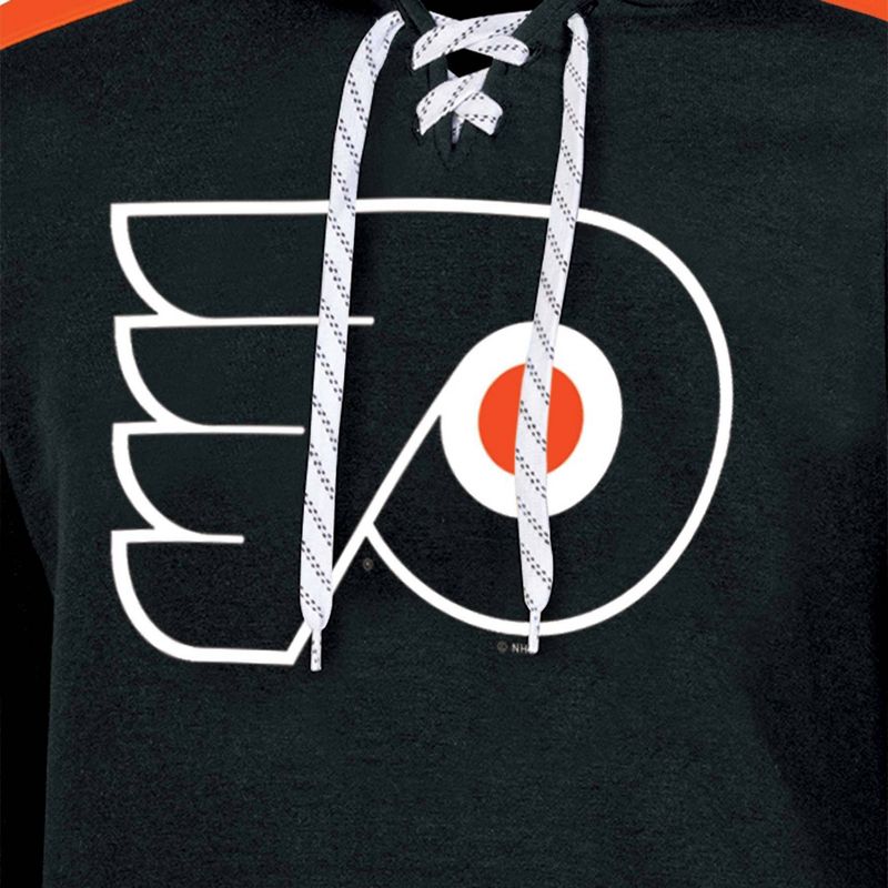 NHL Philadelphia Flyers Men&#39;s Long Sleeve Hooded Sweatshirt with Lace, 3 of 4