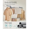 3-Tier Foldable Laundry Drying Rack, 58.3-Inch Tall with Wheels, 55lb Capacity, Rolling Clothes Horses, Indoor Outdoor Use, Dove Gray - 2 of 4
