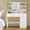 USIKEY Makeup Vanity Desk with LIighted Mirror, Vanity Desk with 5 Drawers, 3 Color Modes & Adjustable Brightness Dressing Table, Bedroom - 2 of 4