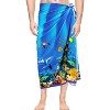 LA LEELA Men's Summer Surfing Cover Up Swimwear Beach Wrap Pareo Hawaiian Sarong One Size Aquarium Fish - 3 of 4