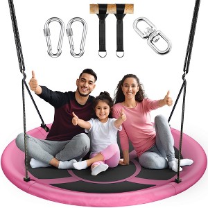 Mastgoal Sturdy & Comfortable 43 Inch Saucer Tree Swing Flying Indoor Outdoor Play Set Swing for Kids - 1 of 4