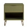 GDFStudio Dumbo Modern Fluted Nightstand with 1 Drawer and 1 Open Shelf - 2 of 4
