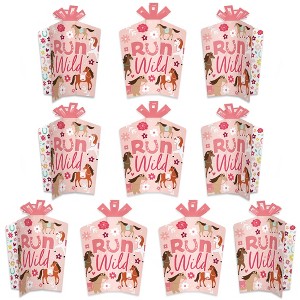 Big Dot of Happiness Run Wild Horses - Table Decorations - Pony Birthday Party Fold and Flare Centerpieces - 10 Count - 1 of 4