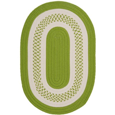 Colonial Mills Crescent Braided Rug, Bright Green 6' round, Round Shape