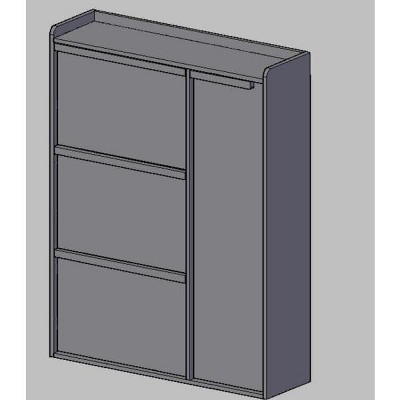 Shoe Cabinet with 3 Flip Drawers & 1 Door, Wooden Shoe Organizer with Adjustable Shelf, Shoe Storage for Entryway