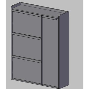 Shoe Cabinet with 3 Flip Drawers & 1 Door, Wooden Shoe Organizer with Adjustable Shelf, Shoe Storage for Entryway - 1 of 1