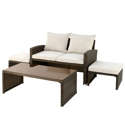 4pc Norton Collection All-Weather Conversation Set - National Tree Company