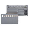 TiramisuBest L-shaped Space-Saving Twin Loft and Twin Platform Bed with 7 Drawers and Full Guardrails(WHITE) - 3 of 4