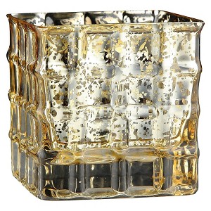 Glass Candleholder Gold - Diamond Star - 1 of 1