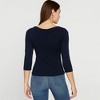 Cherie Code Women’s V-Neck Tee – Stretch Knit, Elbow Sleeve, Fitted Silhouette - 2 of 4