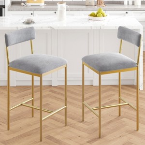 Garvee Bar Stools Set, Upholstered Bar Stool with Backrest and Footrest, Kitchen Barstools for Island,Counter Bar, Easy Assembly - 1 of 4