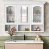 MOEPISY Wall Mounted Bathroom Cabinet with Mirror, Cabinet with 3 Adjustable Shelves and 3 Open Compartments for Bathroom - 2 of 4