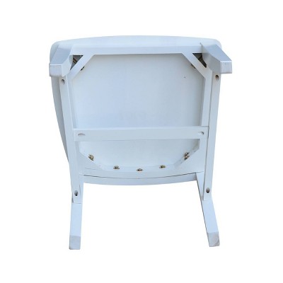 Elegant White Solid Wood High Slat Side Chairs, Set of 2