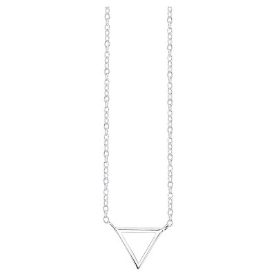 Sterling Silver Triangle Pendant Station Necklace - 18"