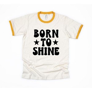 Simply Sage Market Women's Born To Shine Stars Short Sleeve Ringer Tee - 1 of 3