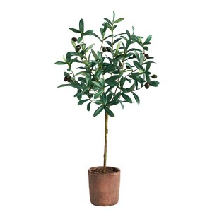 HomeStock  2.5 ft. Artificial Olive Tree in Pot for Indoor/Outdoor - 1 of 4