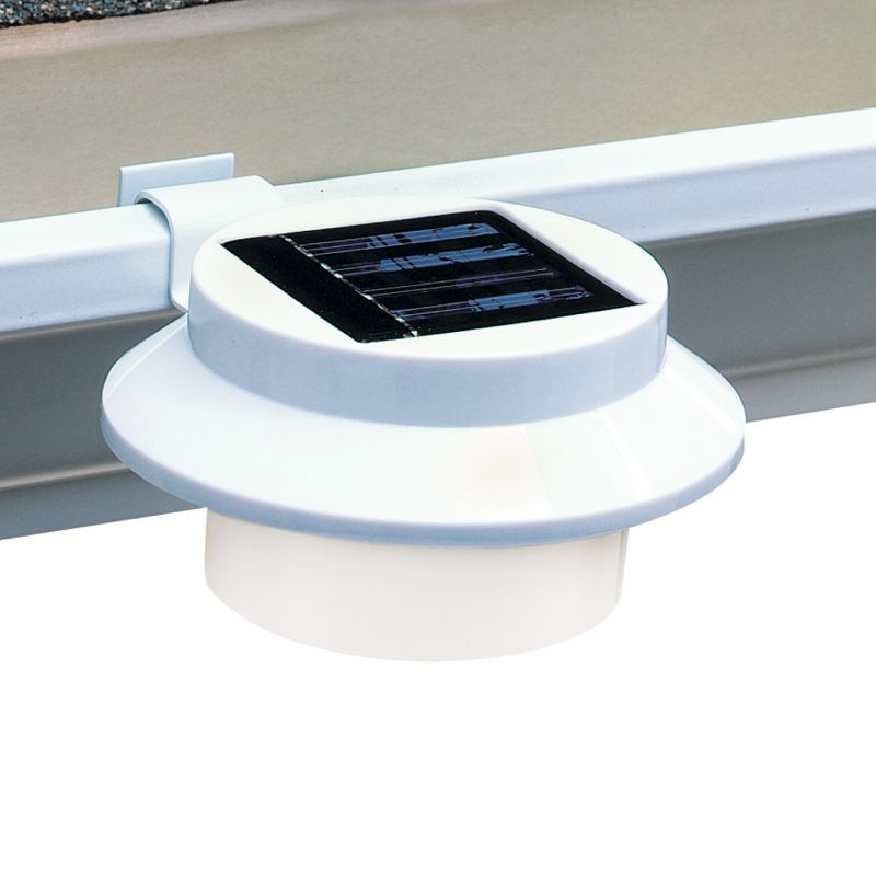 Collections Etc White Clip-on Gutter Solar Security Light 4.75 X 4.75 X 2.5, 1 of 3