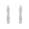 Haus of Brilliance Silver 3/4 Cttw Diamond Hoop Earring - 3 of 4