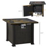 30 Inch Outdoor Propane Gas Fire Pit Table,50,000 BTU Auto-Ignition Square Wicker-effect Gas Firepit with Ceramic Tabletop, Lid, Lava Rocks - 3 of 4