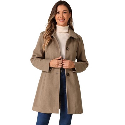 INSPIRE CHIC Women's Single Breasted Long Peter Pan Collar Vintage Winter Overcoat