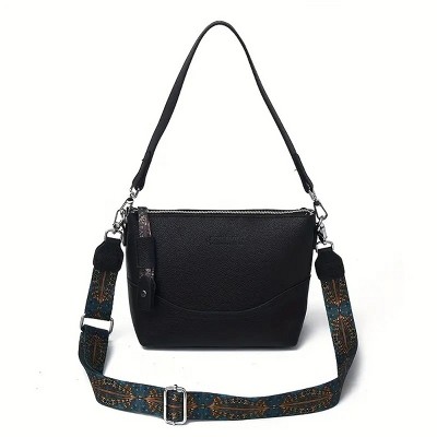Boersma Women's Elegant Ethnic Embroidery Shoulder Bag – Large Capacity Crossbody with Zipper, Ergonomic Design, Perfect for Work, Travel & Daily Use