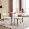Dining Chairs Set of 2, Mid-Century Upholstered Dining Room Chairs, Round Boucle Dining Chairs with Backrest & Adjustable Legs - 4 of 4