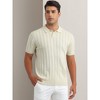 INSPIRE CHIC Men's Short Sleeve Button Regular Fit Knit Texture Polo Shirt - 2 of 4