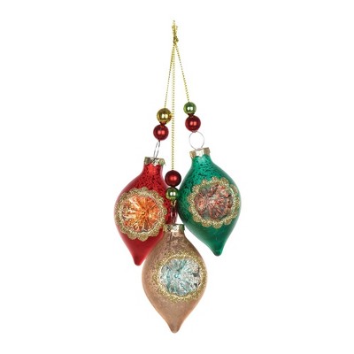 Melrose Glass Reflector Ornament Drop (Set of 12)