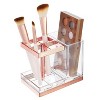 LunaLulinlk Toothbrush, Toothpaste Storage Organizer Holder -Clear/Rose Gold Plastic - 4 of 4