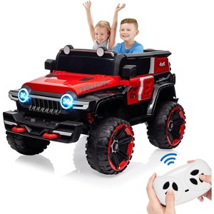 12V Electric Kids Ride on Car with Remote Control, 2 Seater 4WD Off-Road Truck with Decor Spare Tire, Spring Suspension, for Boys Girls - 1 of 4