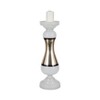 Glass Pillar and Taper Candle Holder with Curved Silhouette and Reflective Accents for Modern Decorative Display - 2 of 4
