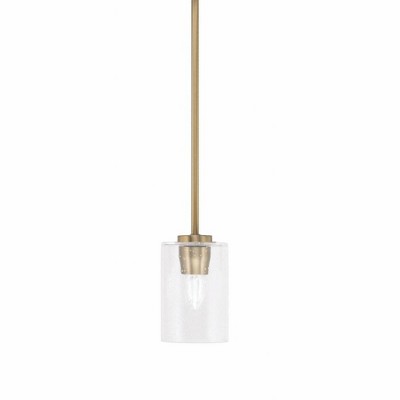 Toltec Lighting Atlas 1 - Light Pendant in  New Aged Brass with 4" Clear Bubble Shade