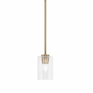 Toltec Lighting Atlas 1 - Light Pendant in  New Aged Brass with 4" Clear Bubble Shade - 1 of 1